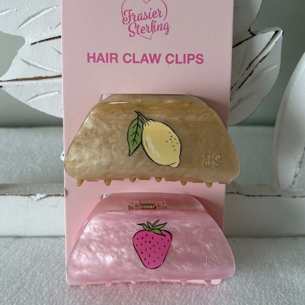 Frasier Sterling Fruit Hair Claw Clips - Set of 2 - NWT